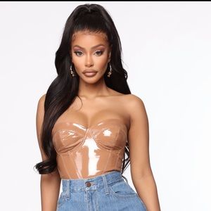 🛑SOLD🛑 **New** Latex Stunner Corset - Mocha